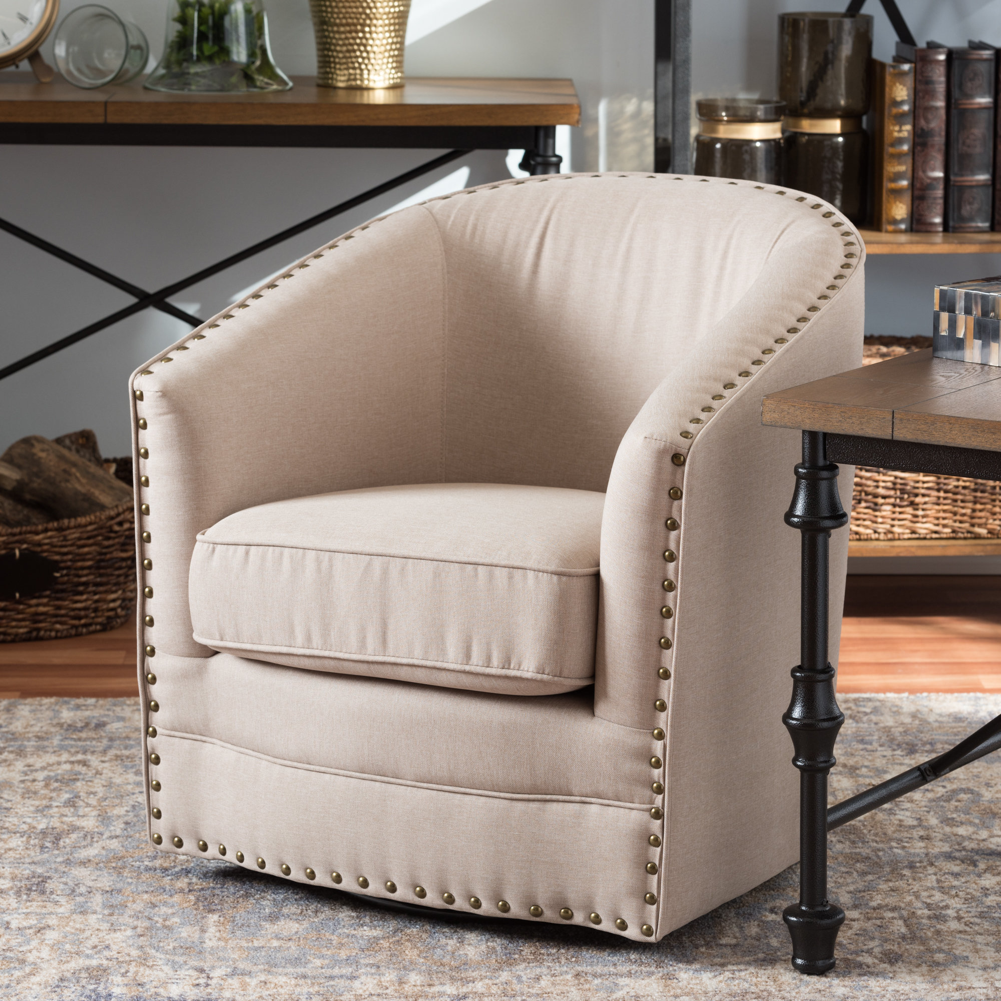 Latitude Run Chira Classic Retro Upholstered Barrel Chair & Reviews